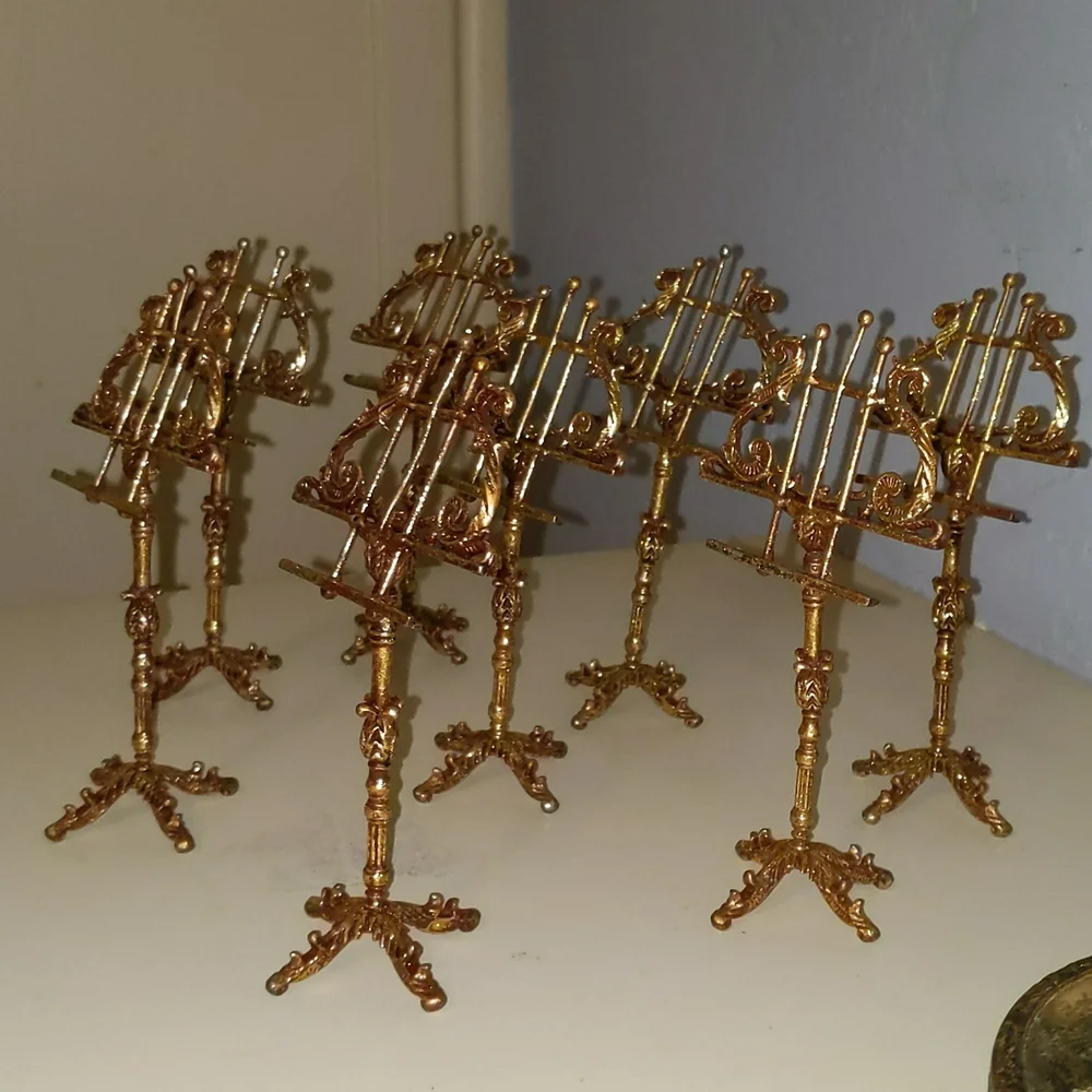 Gold Decorative Mini Music Stand Set - Place Card Holders - Elegant Table Accent